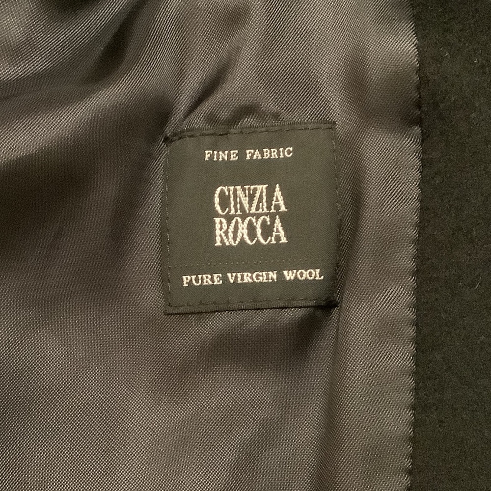Cinzia Rocca Black 100% Virgin Wool Coat -8 - Picture 15 of 16